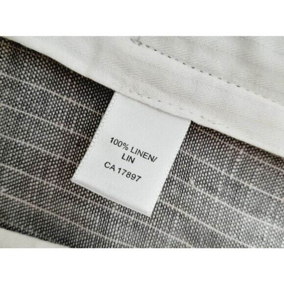 BANANA REPUBLIC | 100% Linen Martin Fit Pin-Stripe Dress Pants Unlined Gray Sz 2 - Picture 13 of 13